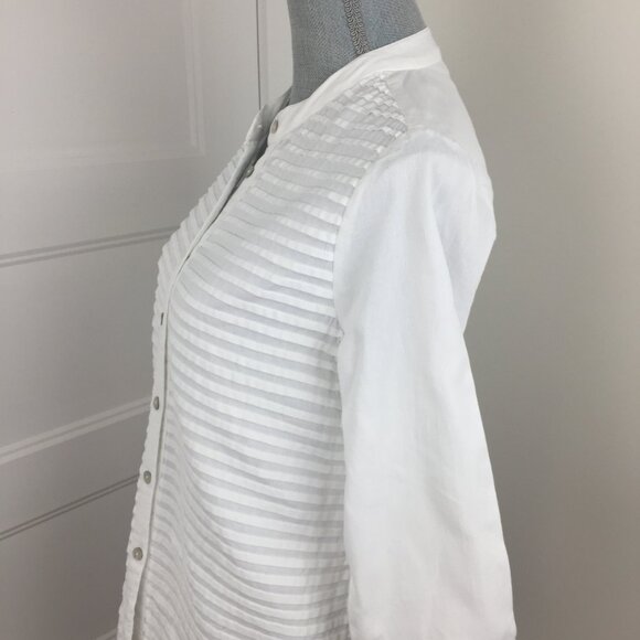 April Cornell Cotton Shirt Blouse sz S - White - Picture 5 of 8
